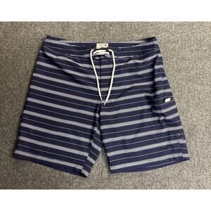 J Crew Men’s Flex Swim Board 9” Shorts Blue Striped Size 35 Large